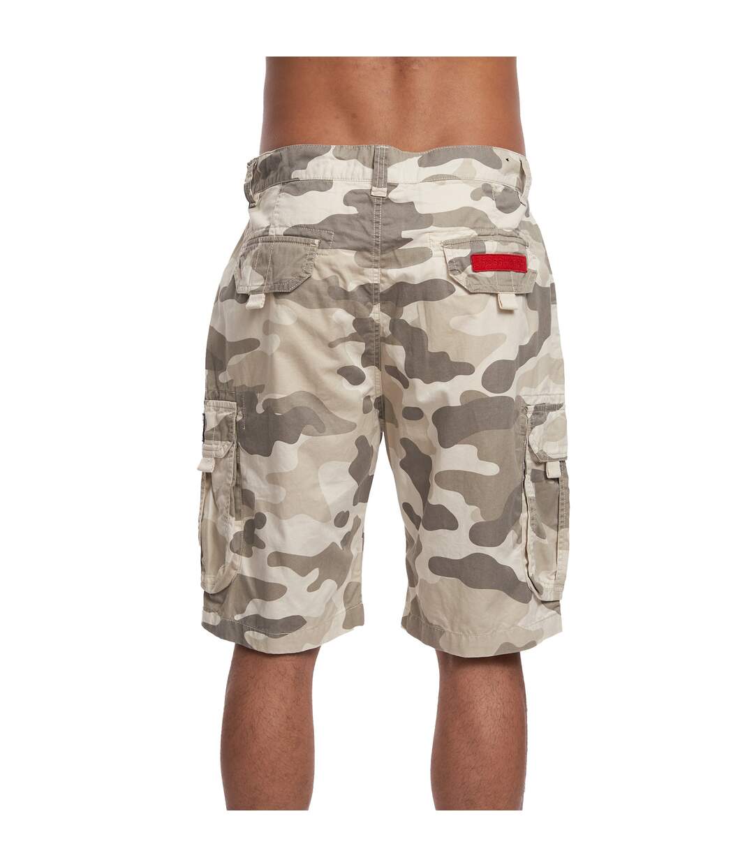 Mens Watchford Camo Cargo Shorts Stone Crosshatch-3