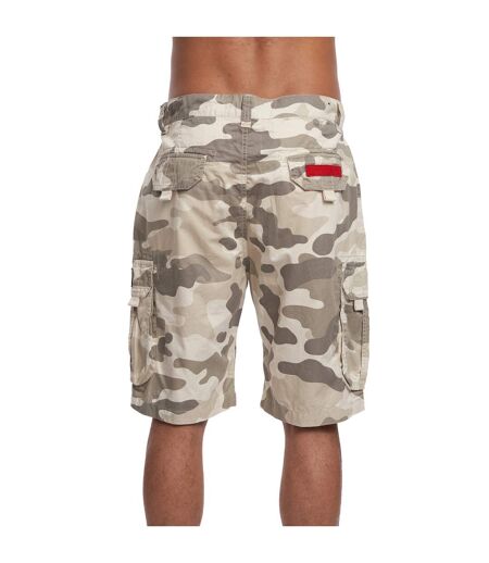 Mens Watchford Camo Cargo Shorts Stone Crosshatch