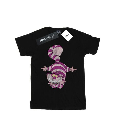 Disney Womens/Ladies Alice In Wonderland Cheshire Cat Upside Down Cotton Boyfriend T-Shirt (Noir) - UTBI8627