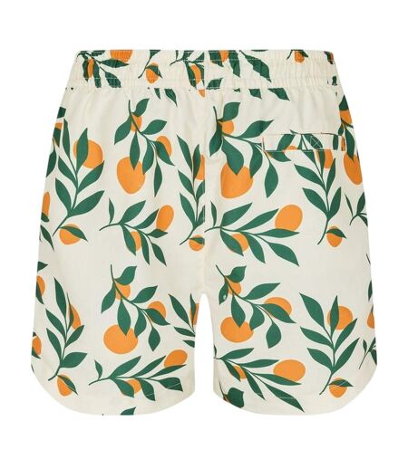 Mens Ripen Regular Swim Shorts Cream Threadbare