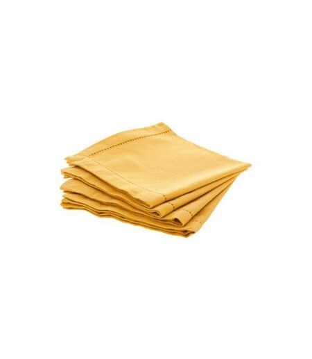 Lot de 4 Serviettes de Table Chambray 40cm Ocre