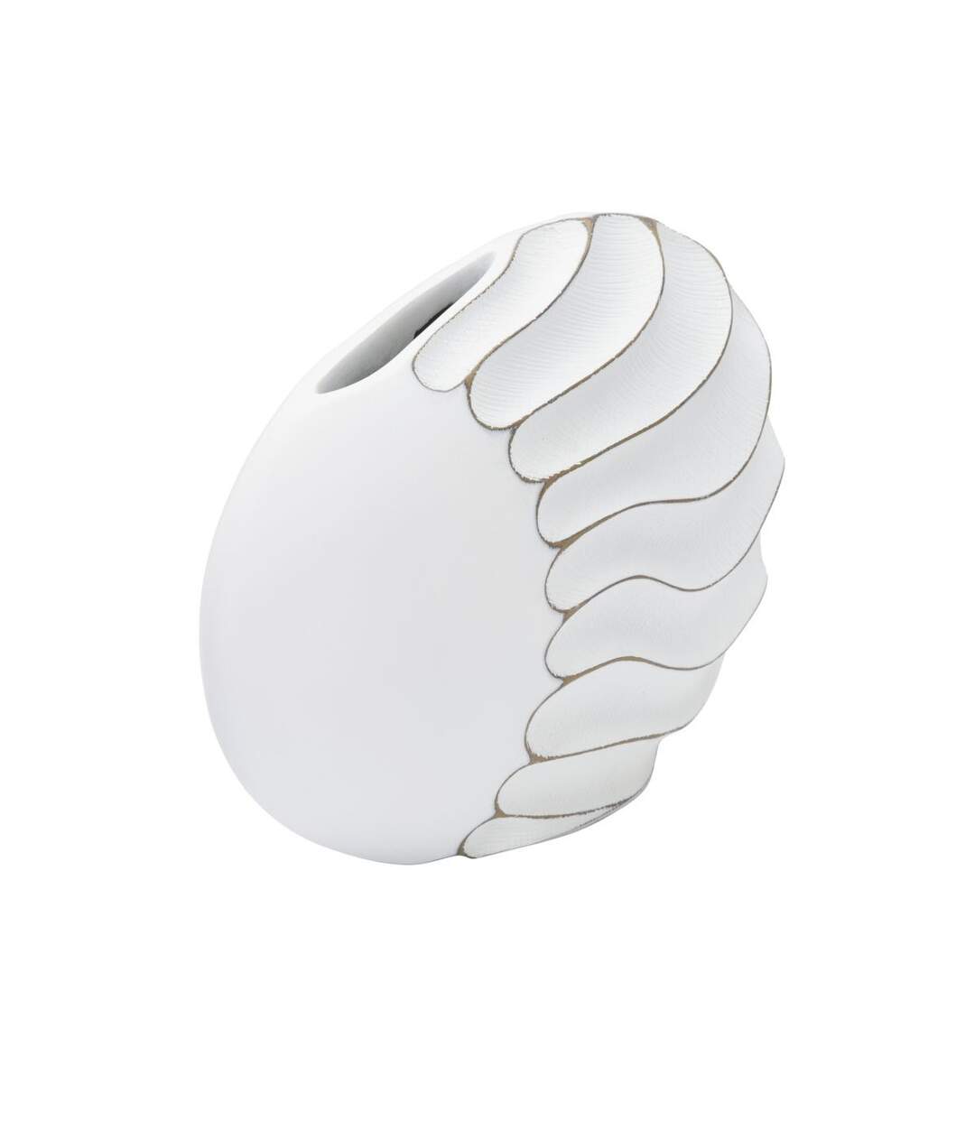 Vase Design en Relief Lines 34cm Blanc-2