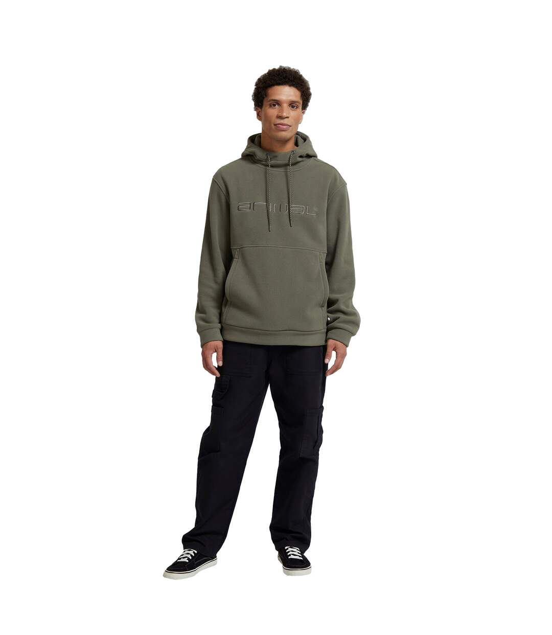 Mens Louis Fleece Hoodie Green Animal-3