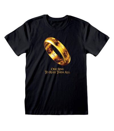 Lord Of The Rings - T-shirt ONE RING TO RULE THEM ALL - Adulte (Noir / Doré) - UTHE748