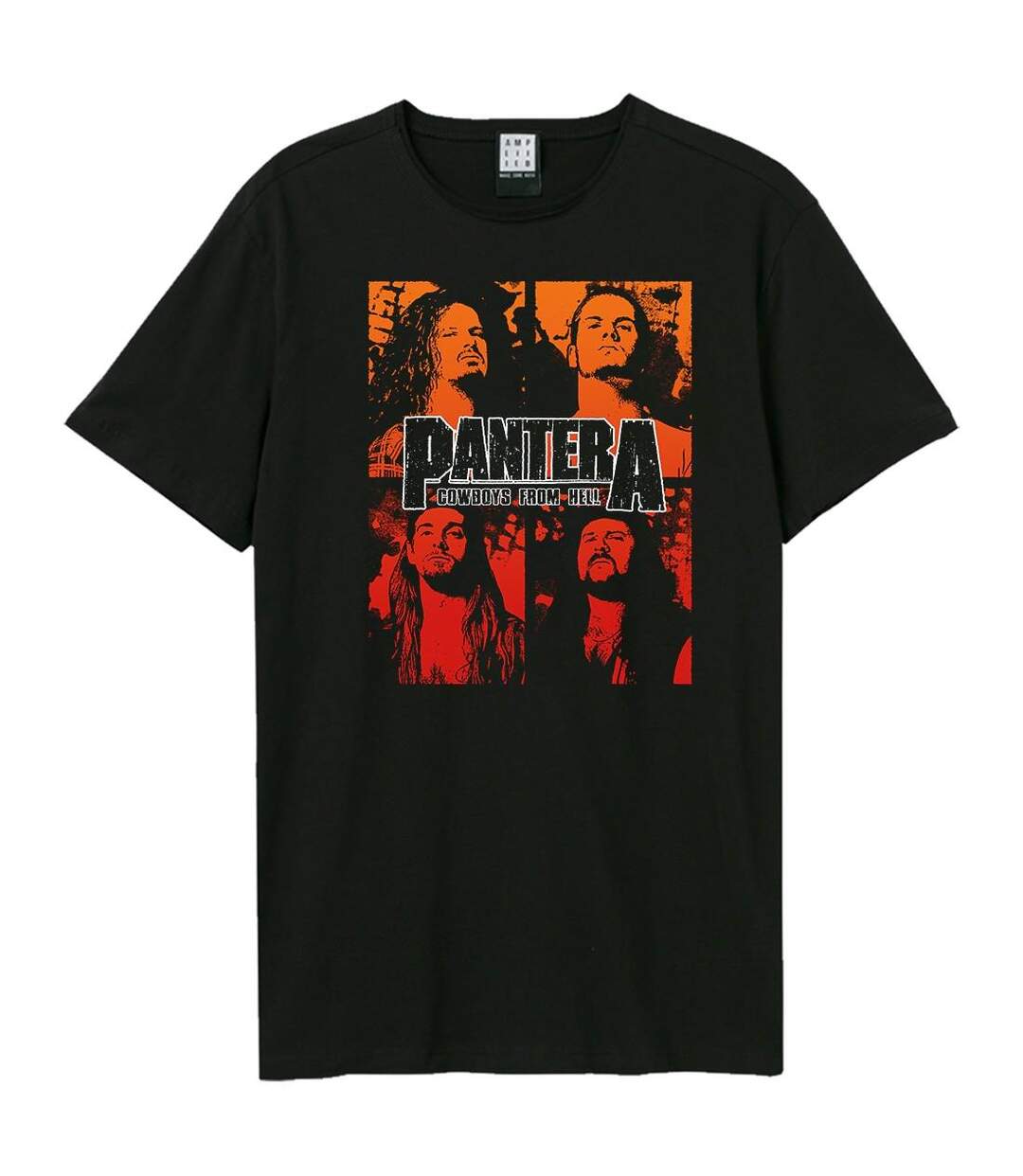 T-shirt Style Pantera Cowboys Square Adulte Noir Amplified-1