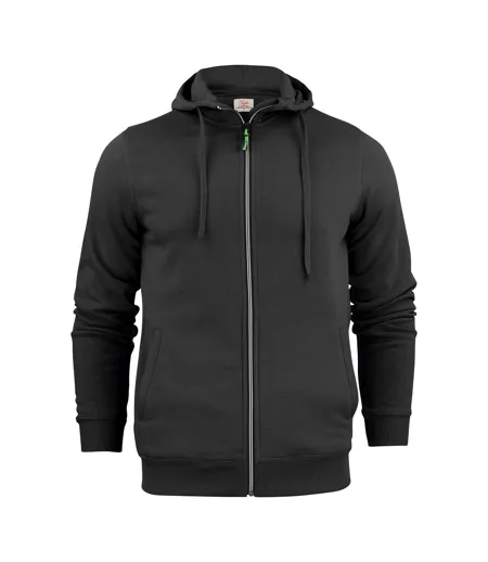 Mens Plain Full Zip Hoodie Black Printer