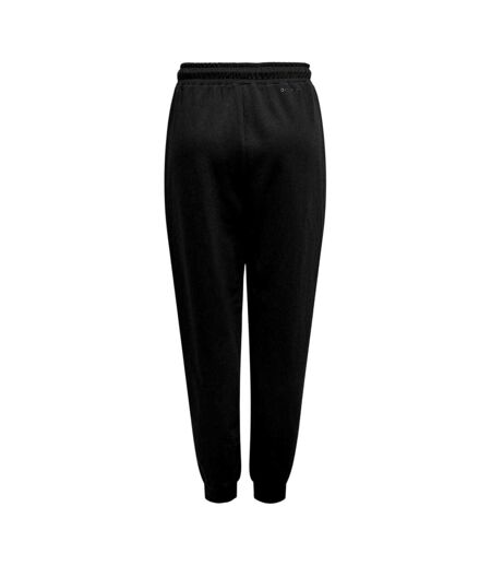 Womens/ladies Cuffed High Waist Sweatpants Black Melange Only Play