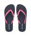 Womens/ladies Rubber Flat Flip Flops Navy Pink Jack Wills-3