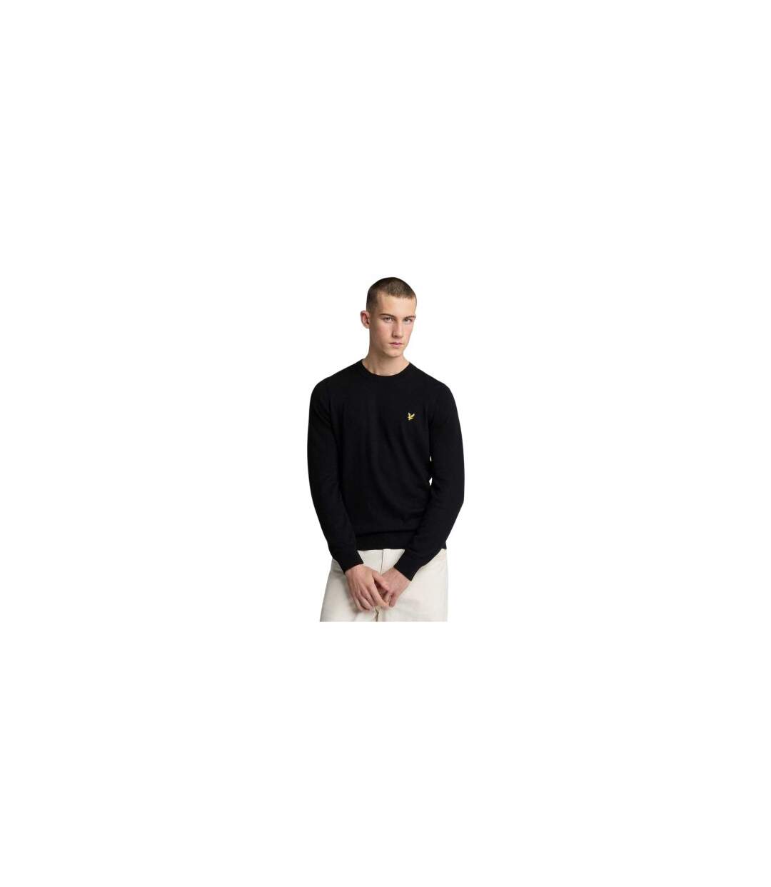 Sweat Col Ras-du-cou Motif/style Logo Brodé Homme Noir Lyle & Scott-1
