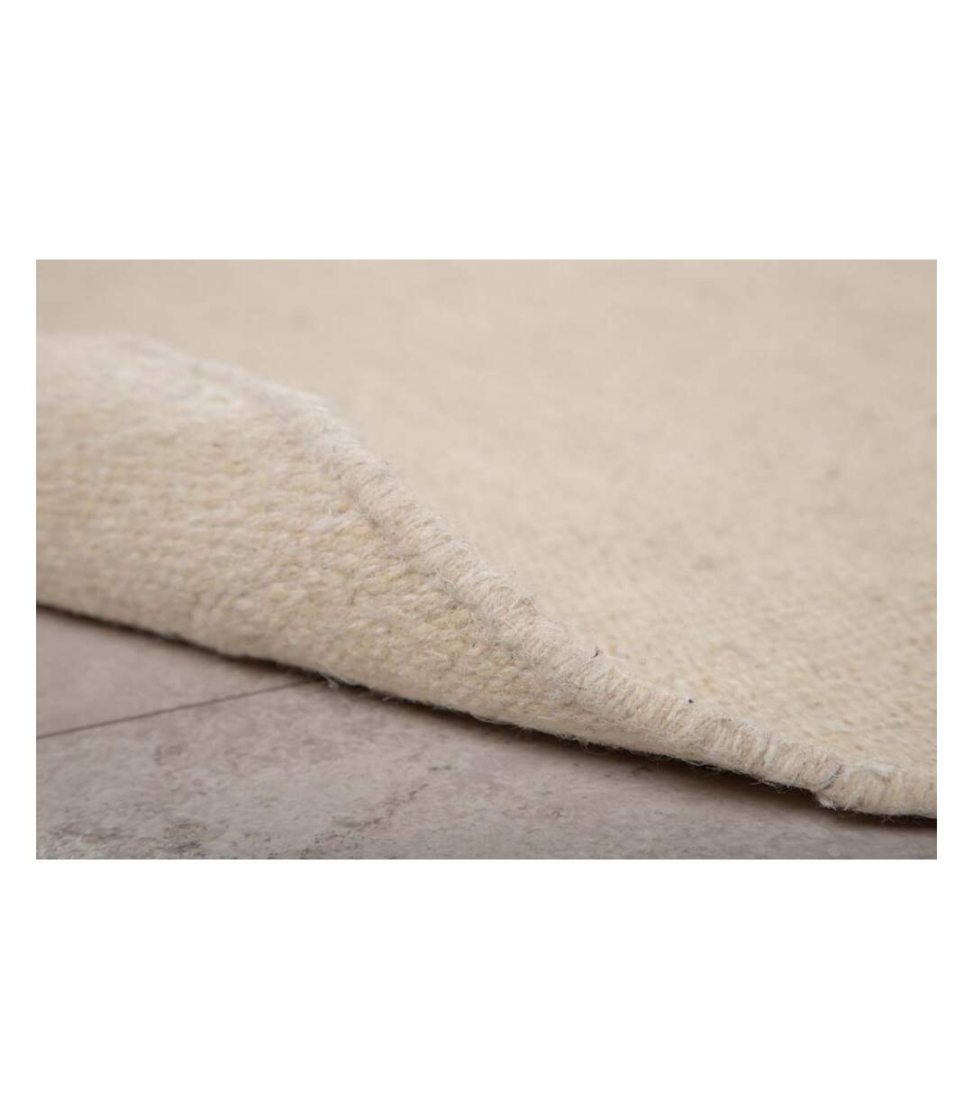 Tapis en coton et laine Jaipur beige Diamètre 200 cm-4