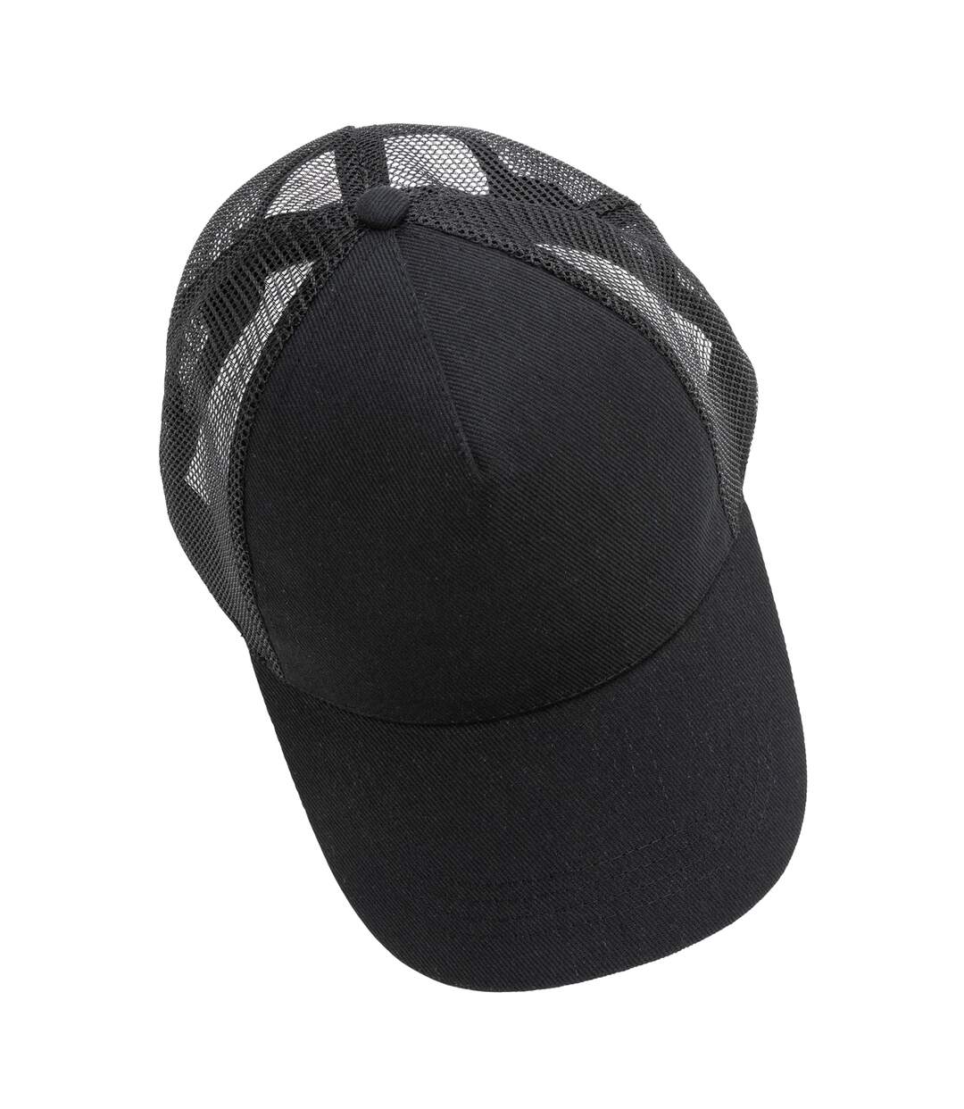 Brushed Cotton 5 Panel Trucker Cap Black XD Collection-4