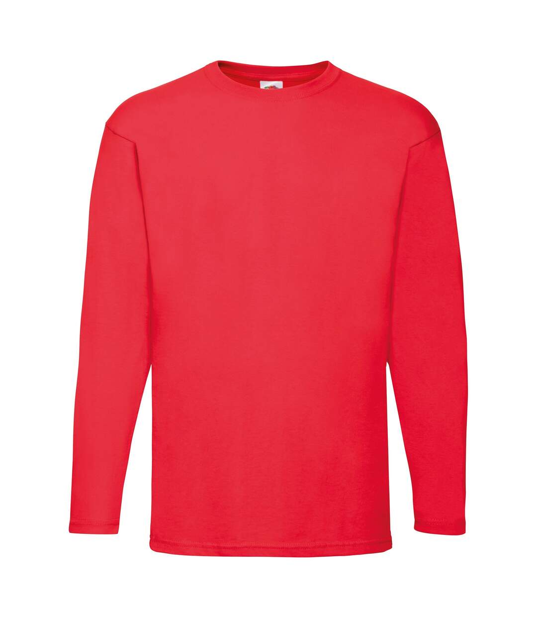 Fruit Of The Loom Mens Valueweight Crew Neck Long Sleeve T-Shirt (Red) - UTBC331