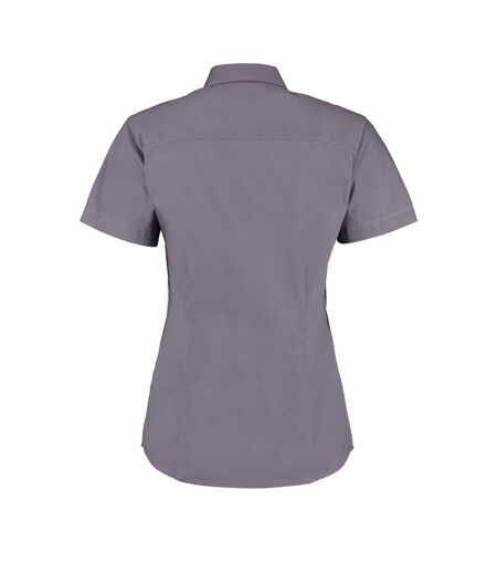 Kustom Kit Ladies Corporate Oxford Short Sleeve Shirt (Charcoal) - UTBC621