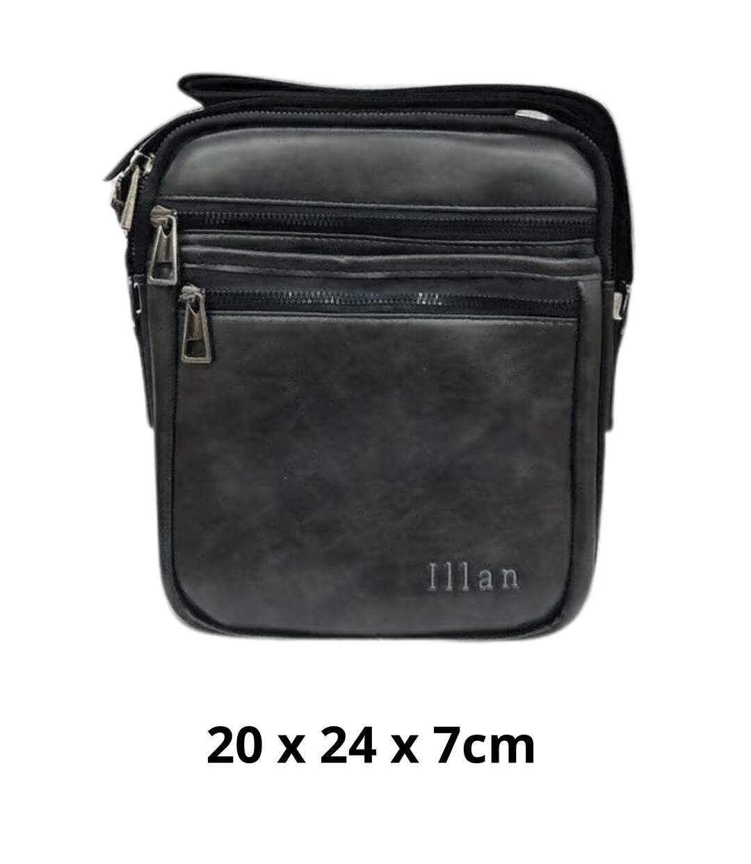 Sacoche en simili cuir noir pour homme - Finition soignée et style intemporel-1