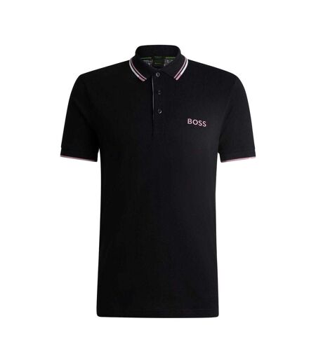 Polo À Logo Contrasté Paddy Pro Pour Hommes Bleu Foncé Boss