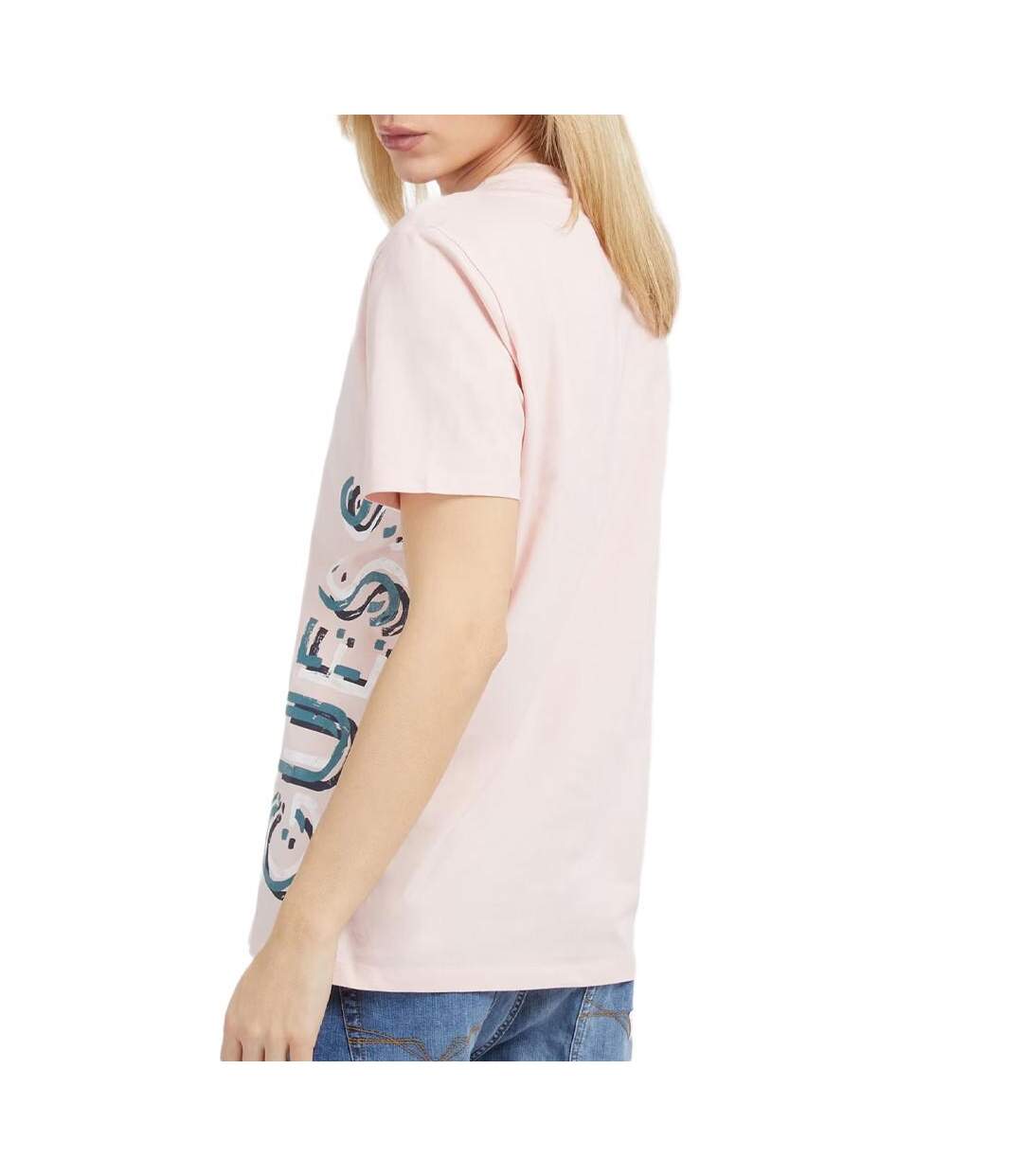 T-shirt Rose Homme Guess Vertical - L