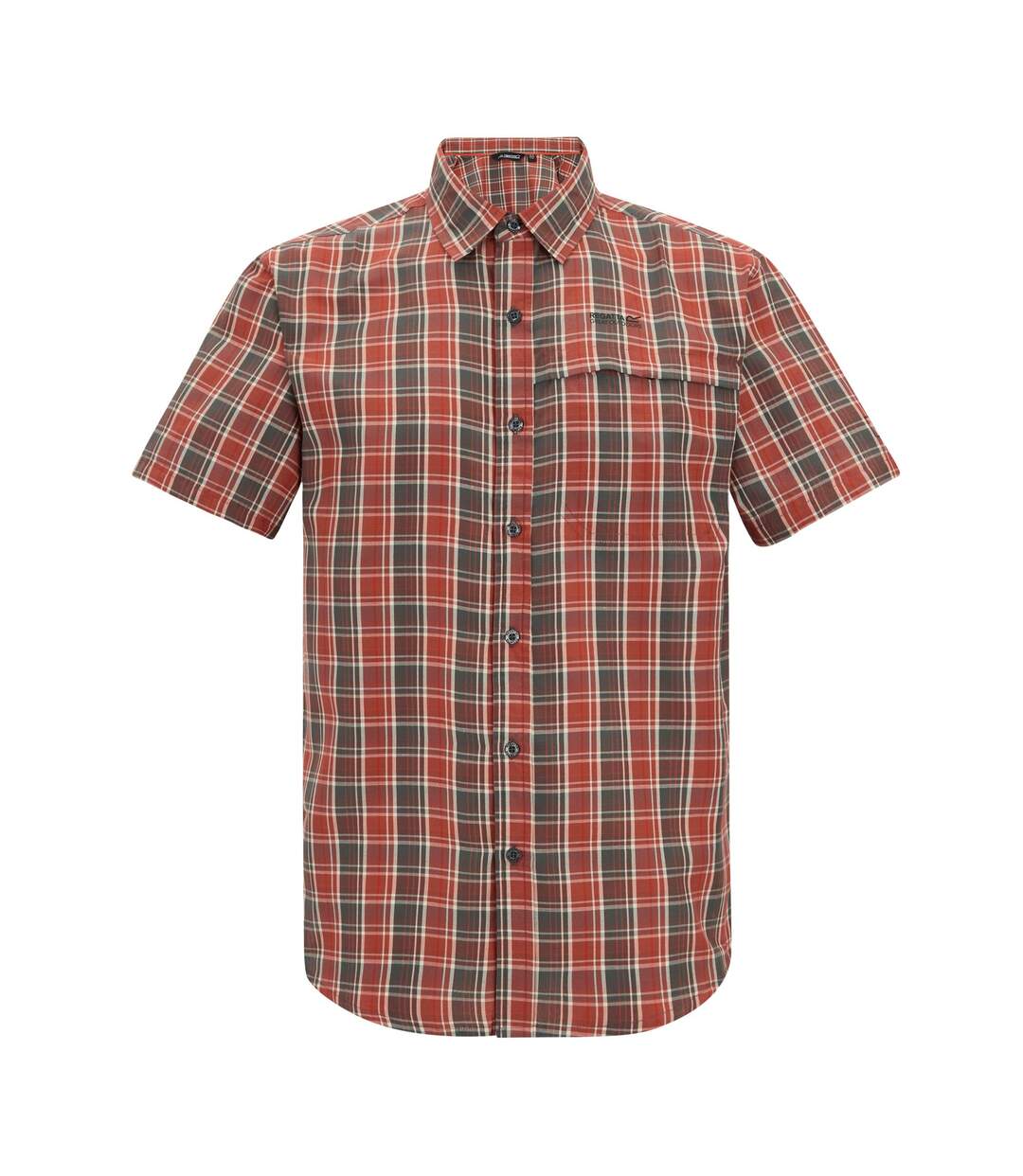 Mens Mindano Multi Check Short-sleeved Shirt Dark Storm Regatta-2