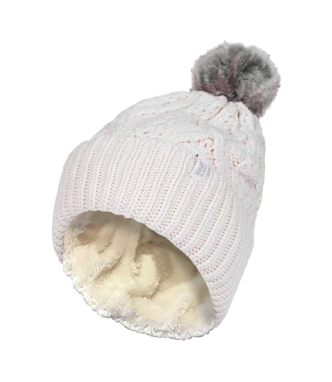 Bonnet Femme Tricot Thermique Slouch avec Pompon-1