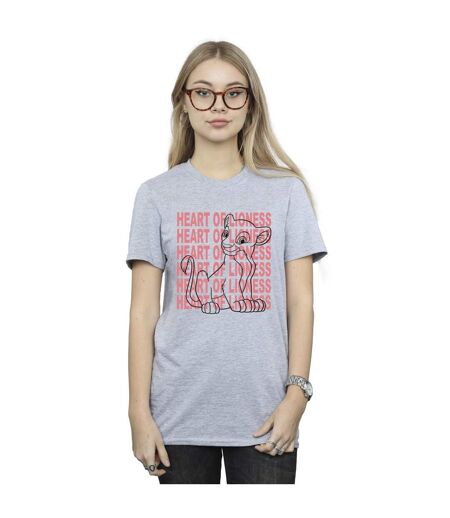 Disney Womens/Ladies The Lion King Heart Of A Lioness Cotton Boyfriend T-Shirt (Gris sportif) - UTBI29372