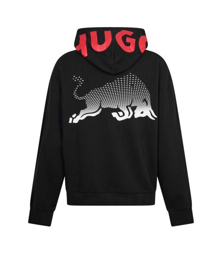 Mens Drop Shoulder Drawstring Hoodie Black Hugo