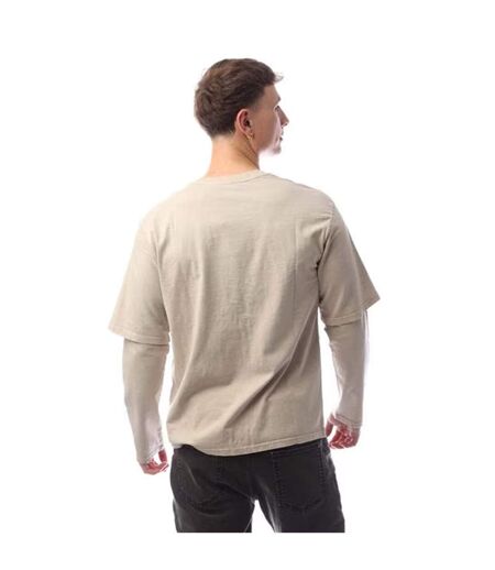 T-shirt Manches Superposées Motif/style Logo Brodé Homme Beige Levis