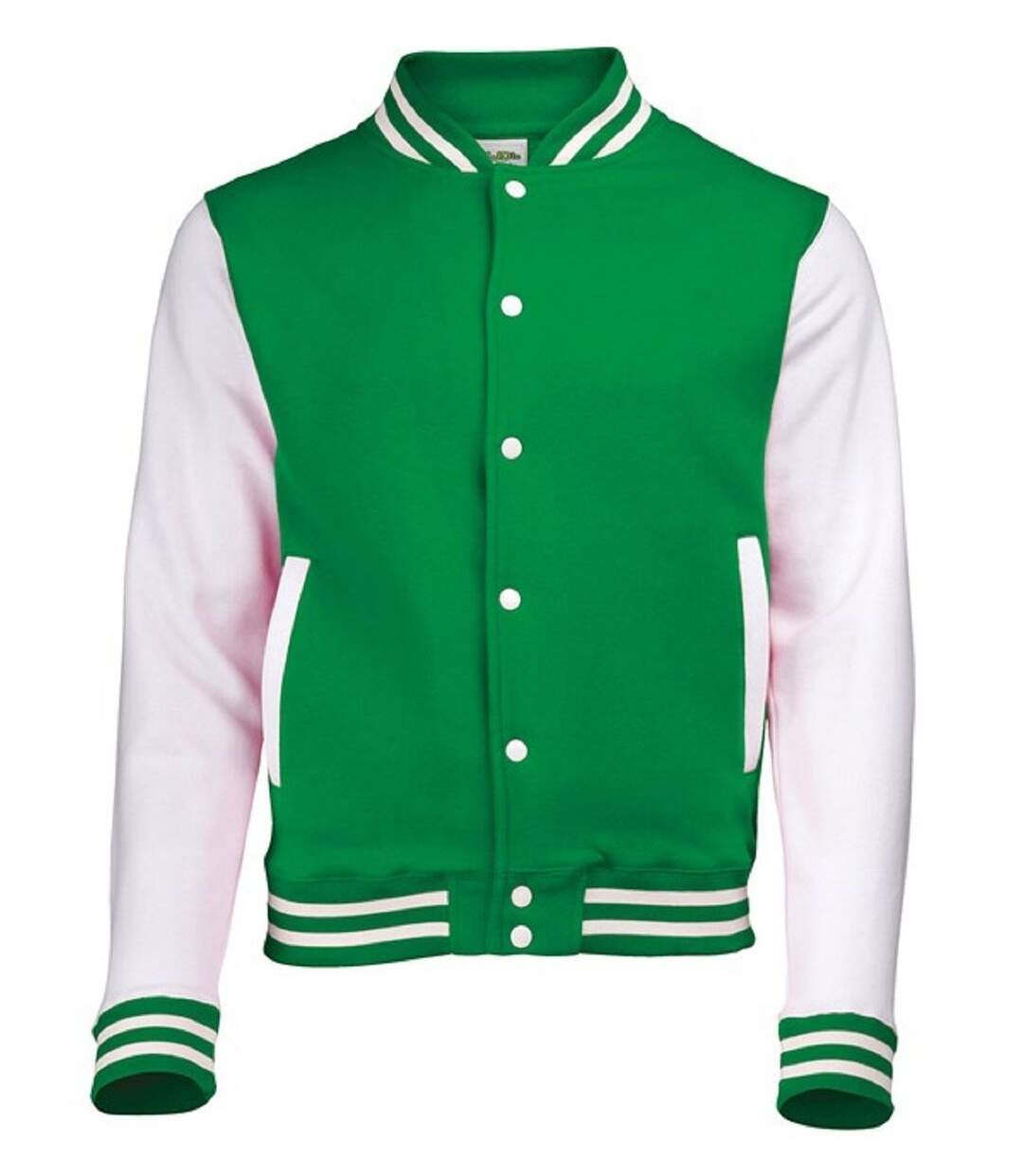 Veste teddy style collège américain université - JH043 - vert kelly et blanc