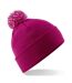 Bonnet snowstar adulte fuchsia / blanc cassé Beechfield