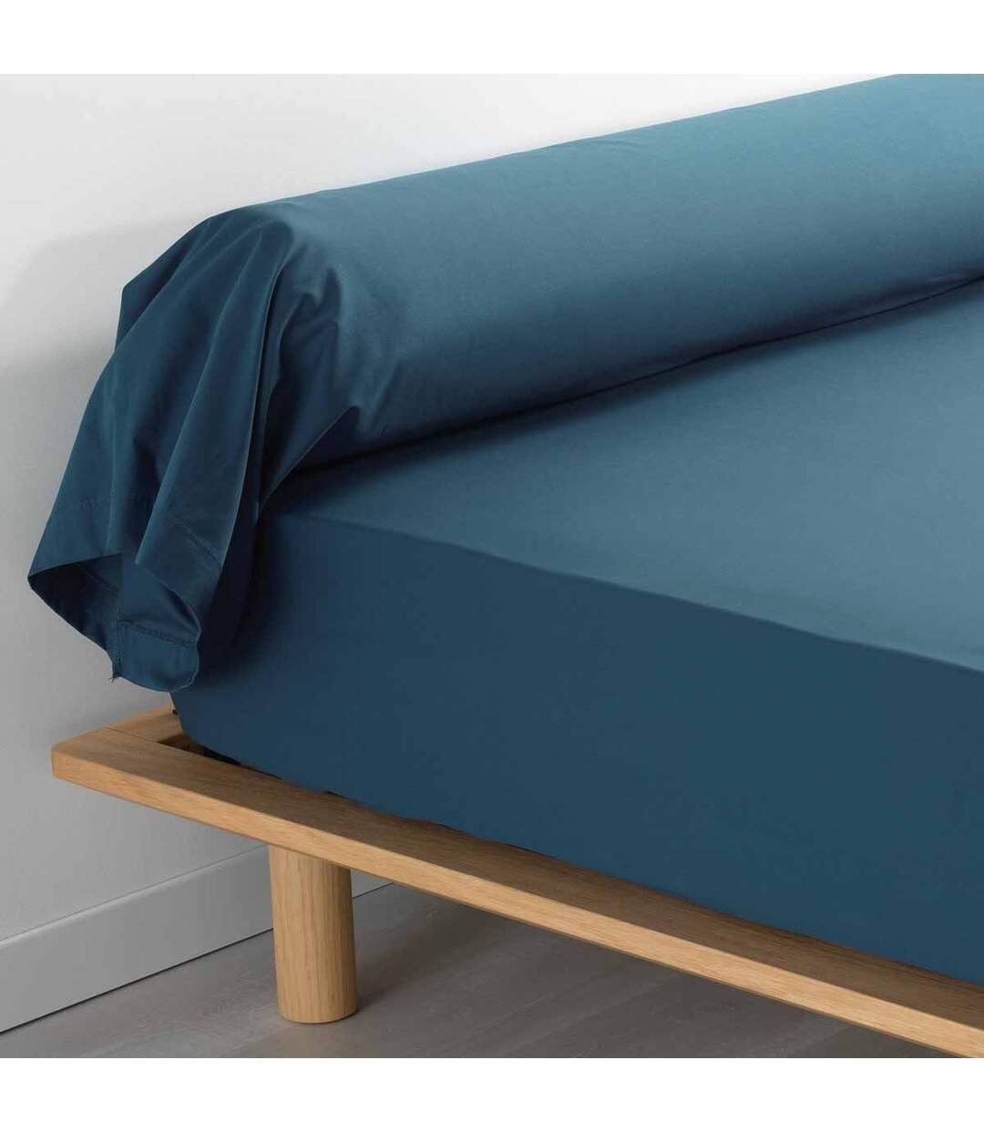 Taie de Traversin Percaline 85x185cm Bleu-1