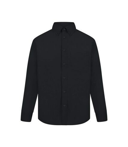 Absolute Apparel Mens Long Sleeved Oxford Shirt (Black) - UTAB119