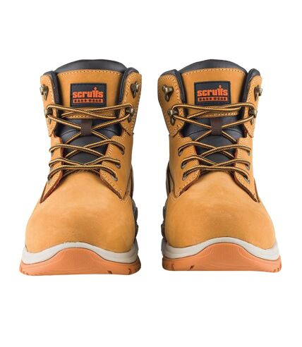 Mens ridge leather safety boots tan Scruffs