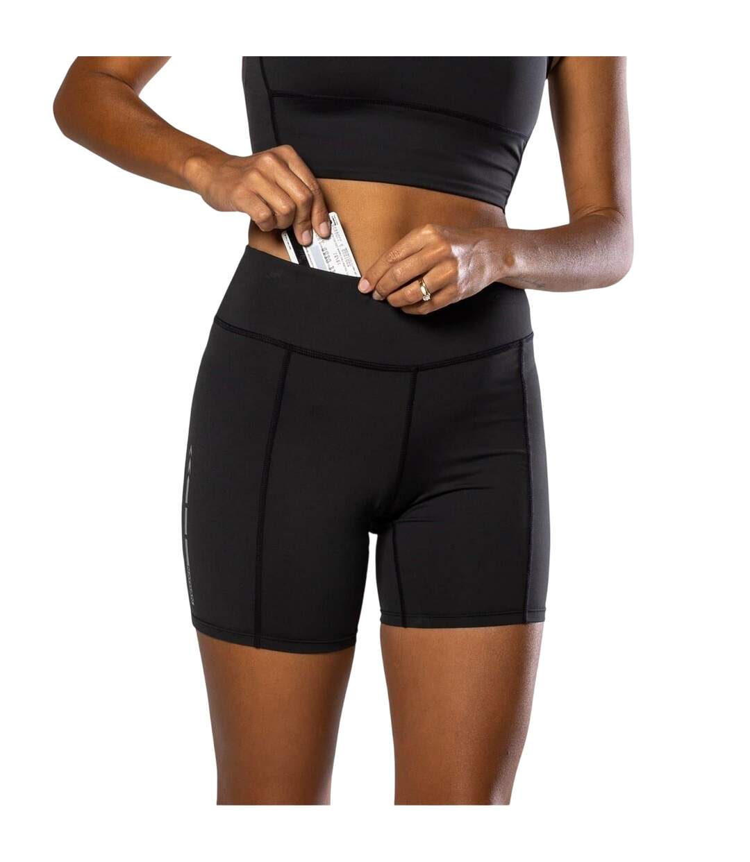 Womens/ladies Slim Shorts Black Nathan-4