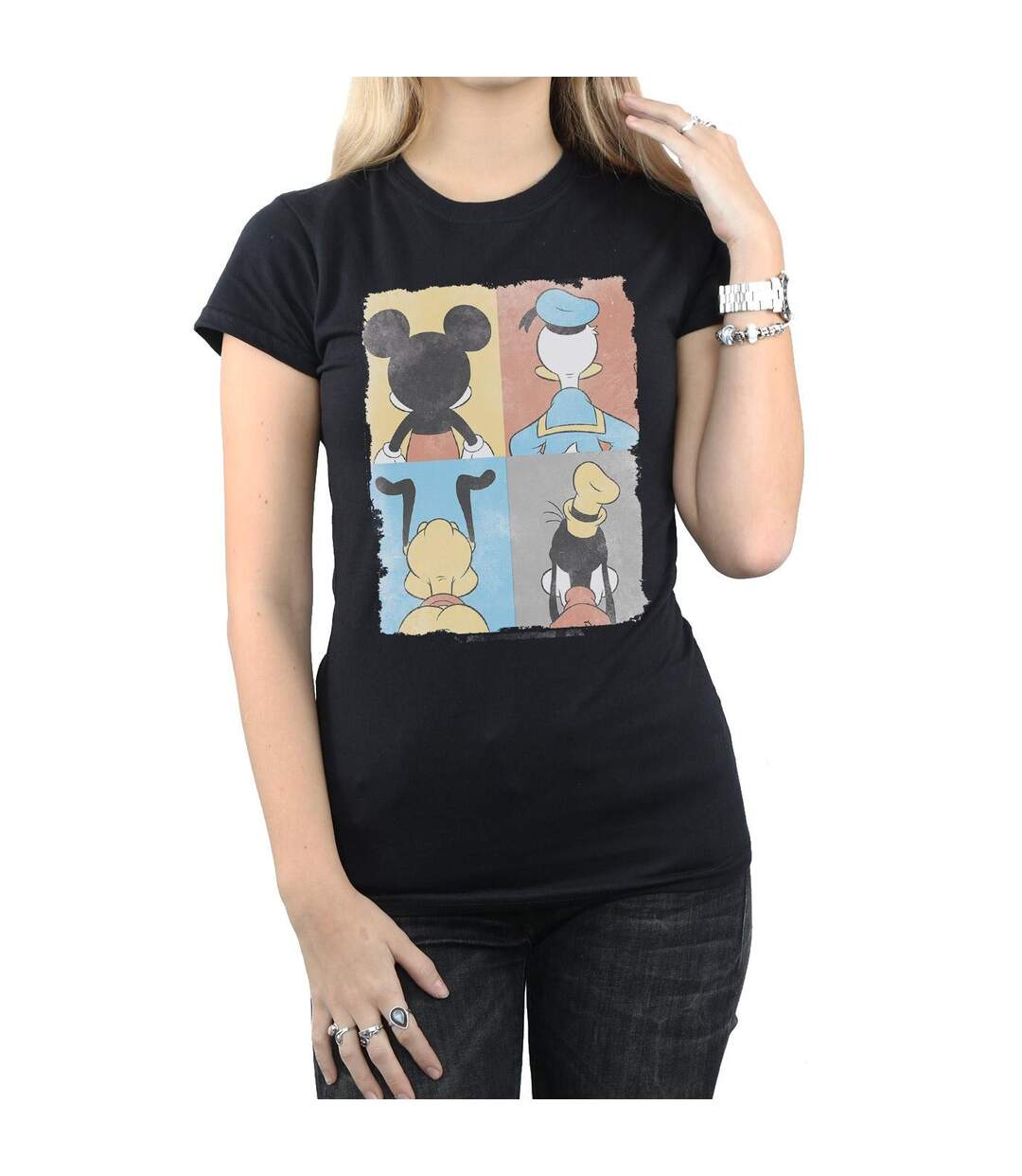 Disney Femme/Les femmes - T-shirt en coton Mickey Mouse à quatre dos (Noir) - UTBI31052-3
