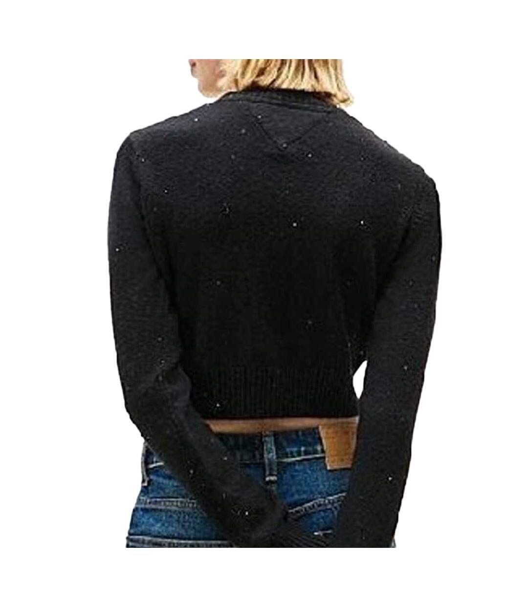 Pull noir femme tommy hilfiger tjw sparkle flag-2
