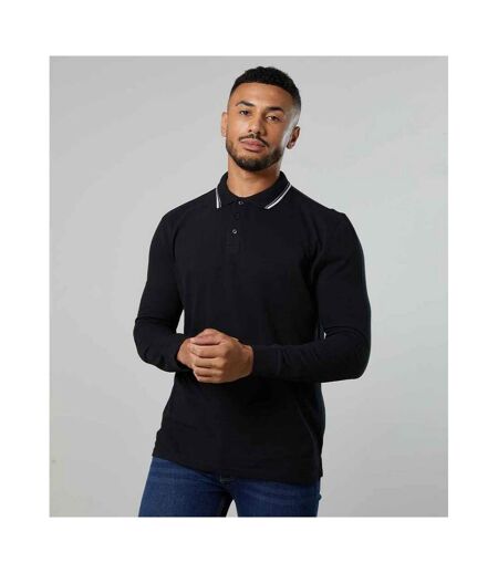 Polo homme noir / blanc Awdis