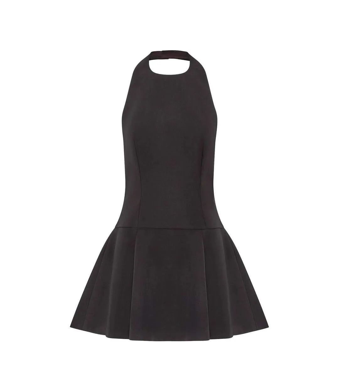 Womens/ladies Fitted And Flared Mini Dress Black Muse-2