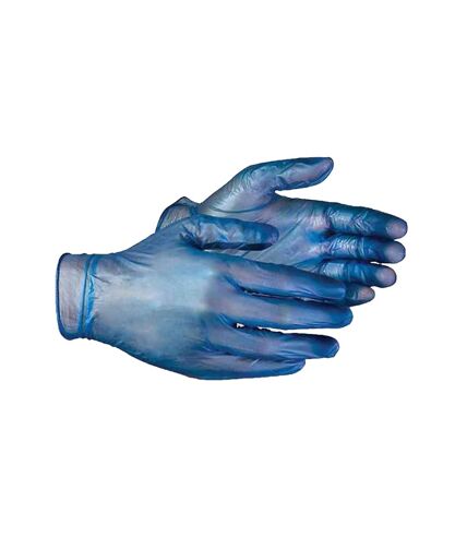 Aurelia Delight Blue PD Blue Powdered Vinyl Gloves (Pack of 100) (Blue) (XL) - UTST2207