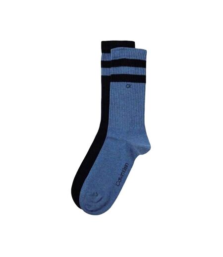 Chaussettes Motif/style Rayures Contrastées Homme Bleu Marine Calvin Klein