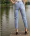 Jean femme Jeans Mom Fit Taille haute - Couleur bleu-2