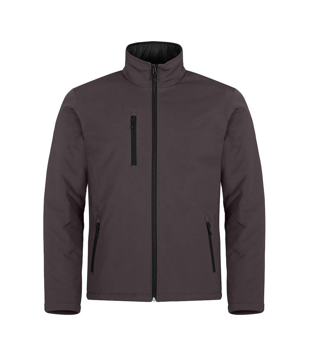 Mens padded soft shell jacket dark grey Clique