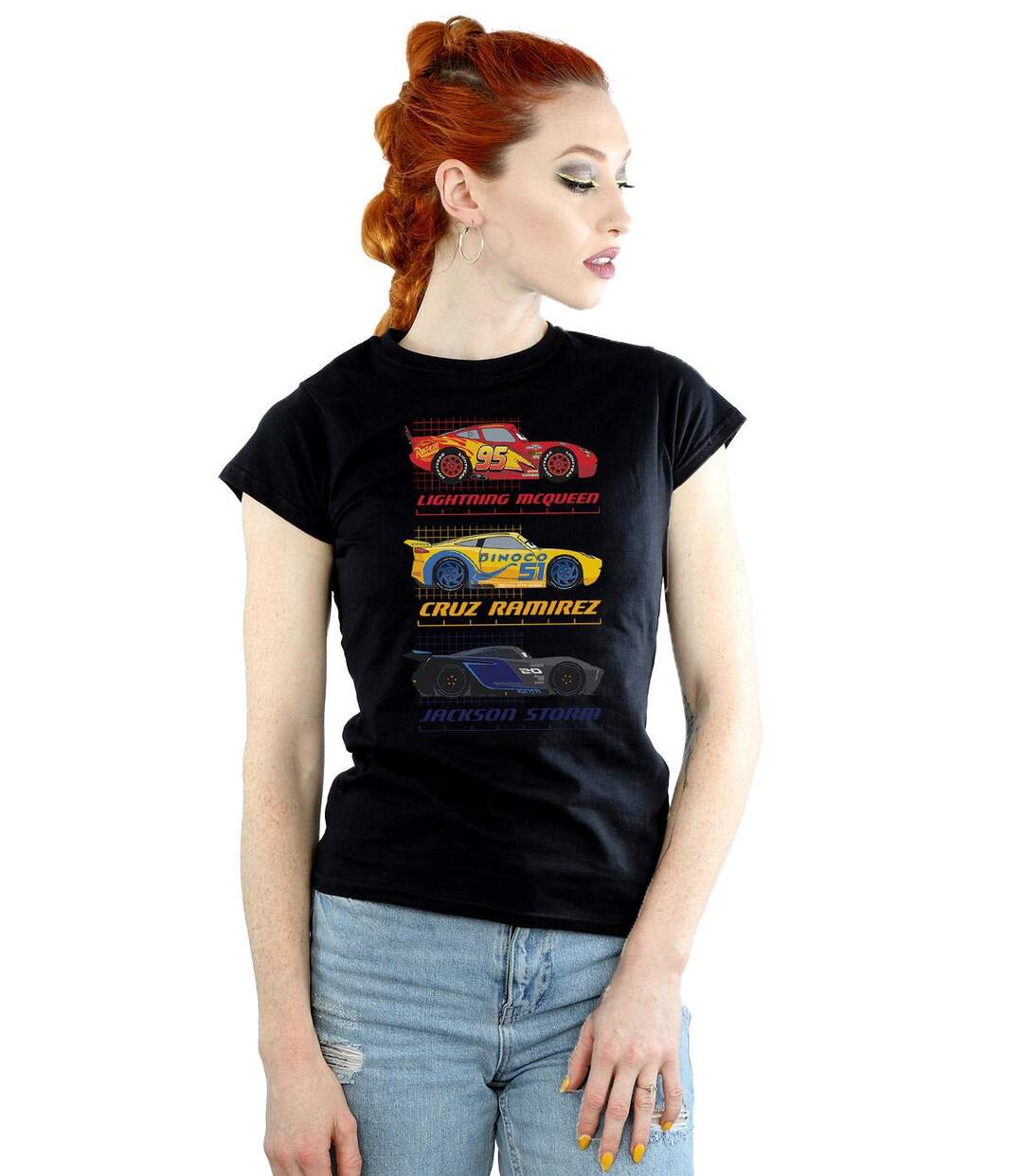Disney - T-shirt CARS RACER PROFILE - Femme (Noir) - UTBI13890-2