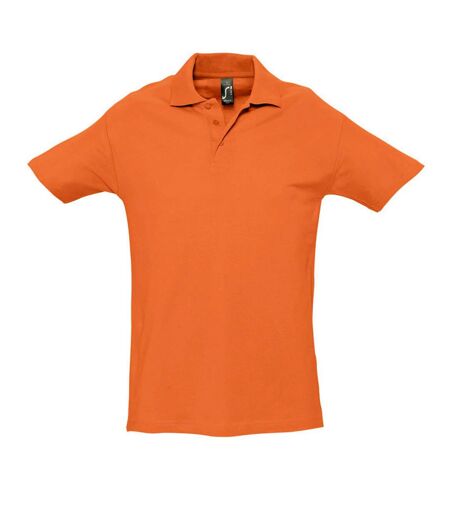 SOLS Mens Spring II Short Sleeve Heavyweight Polo Shirt (Orange)