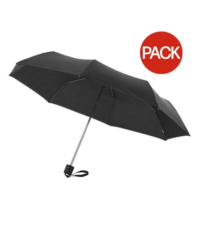 Bullet 21.5in Ida 3-Section Umbrella (Pack of 2) (Black) (24 x 97 cm) - UTPF2528