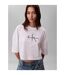 Womens/ladies Oversized Crop T-shirt Bright White Calvin Klein-2