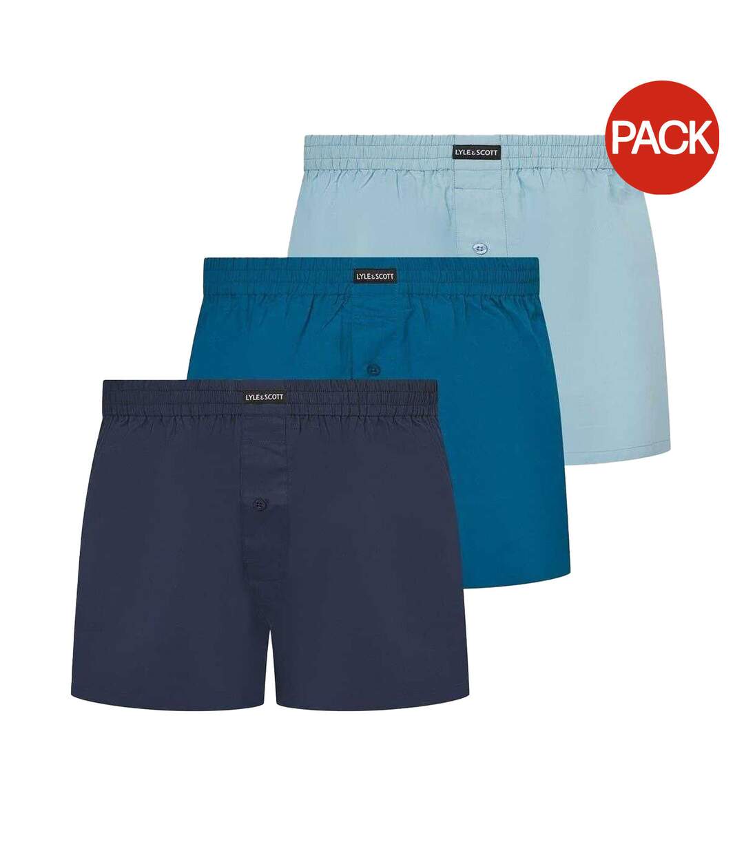 Lot De 3  Caleçons Unis Homme Bleu Lyle & Scott-1