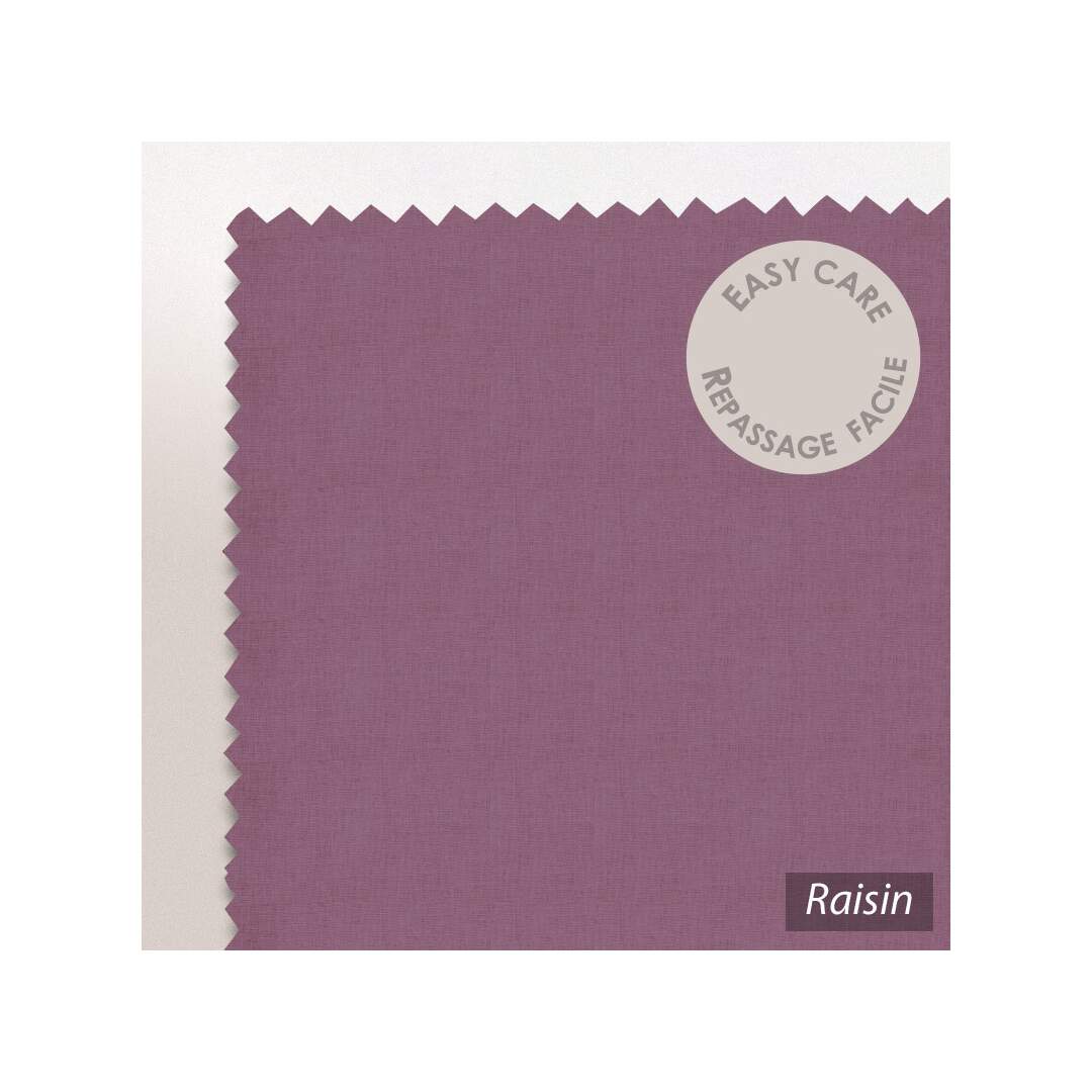 Drap housse relaxation uni 2x80x190 cm coton ALTO Raisin tête pied relevable-5