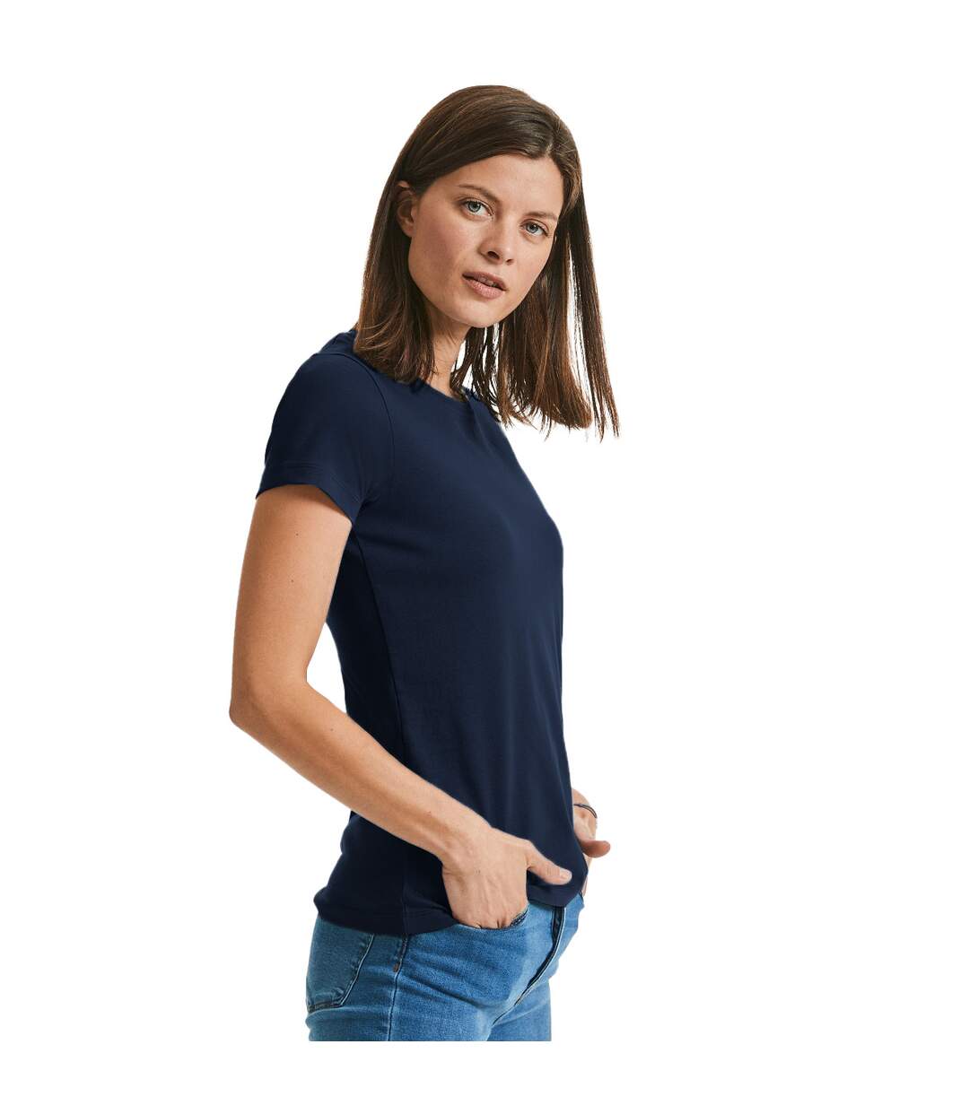 T-shirt femme bleu marine Russell