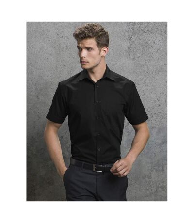 Collection Mens Short Sleeve Easy Care Oxford Shirt Black Russell