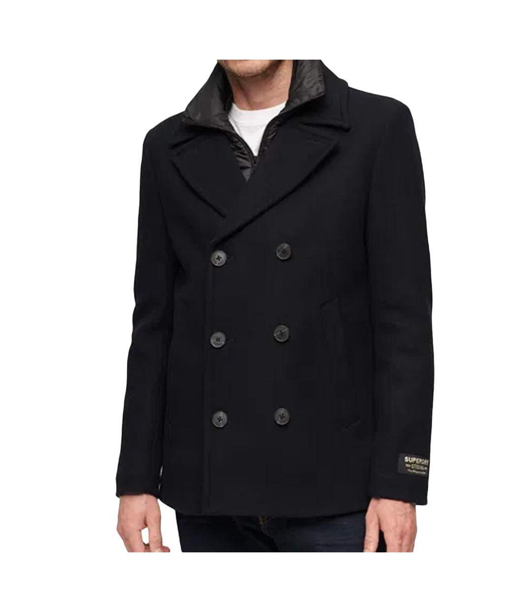 Manteau marine homme superdry studios wool-1