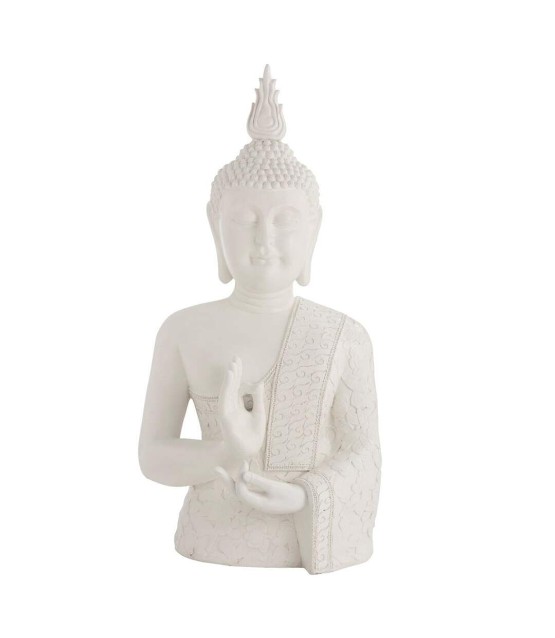 Statue Déco Bouddha Zen 124cm Blanc-1
