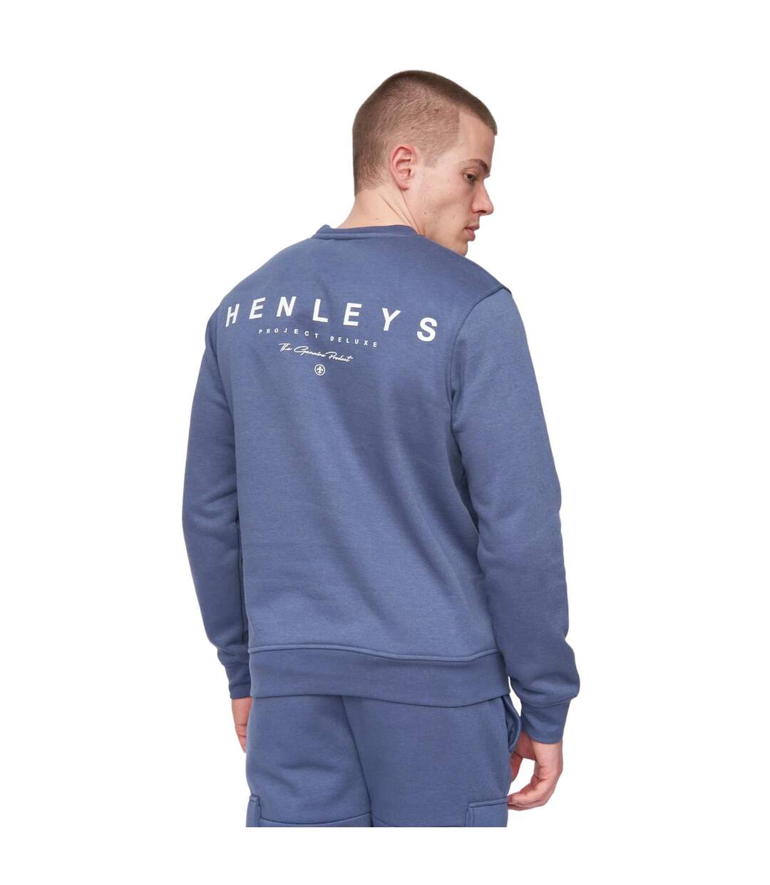 Sweat moorehen homme bleu vif Henleys-2